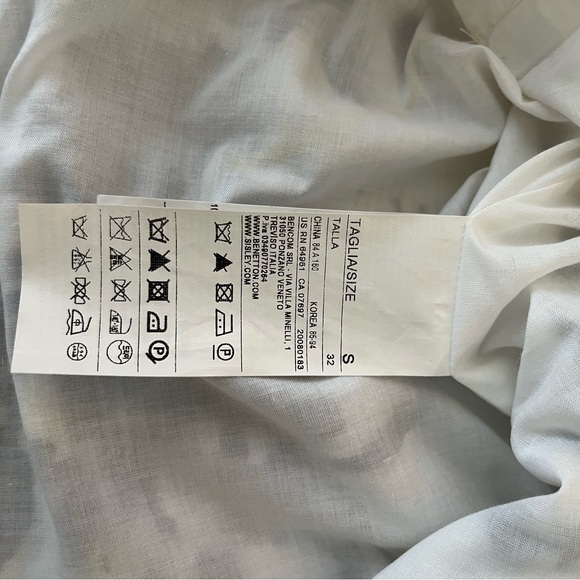 Never worn brand new Benetton strapless grey and white floral dress. Size S. - Picture 6 of 8